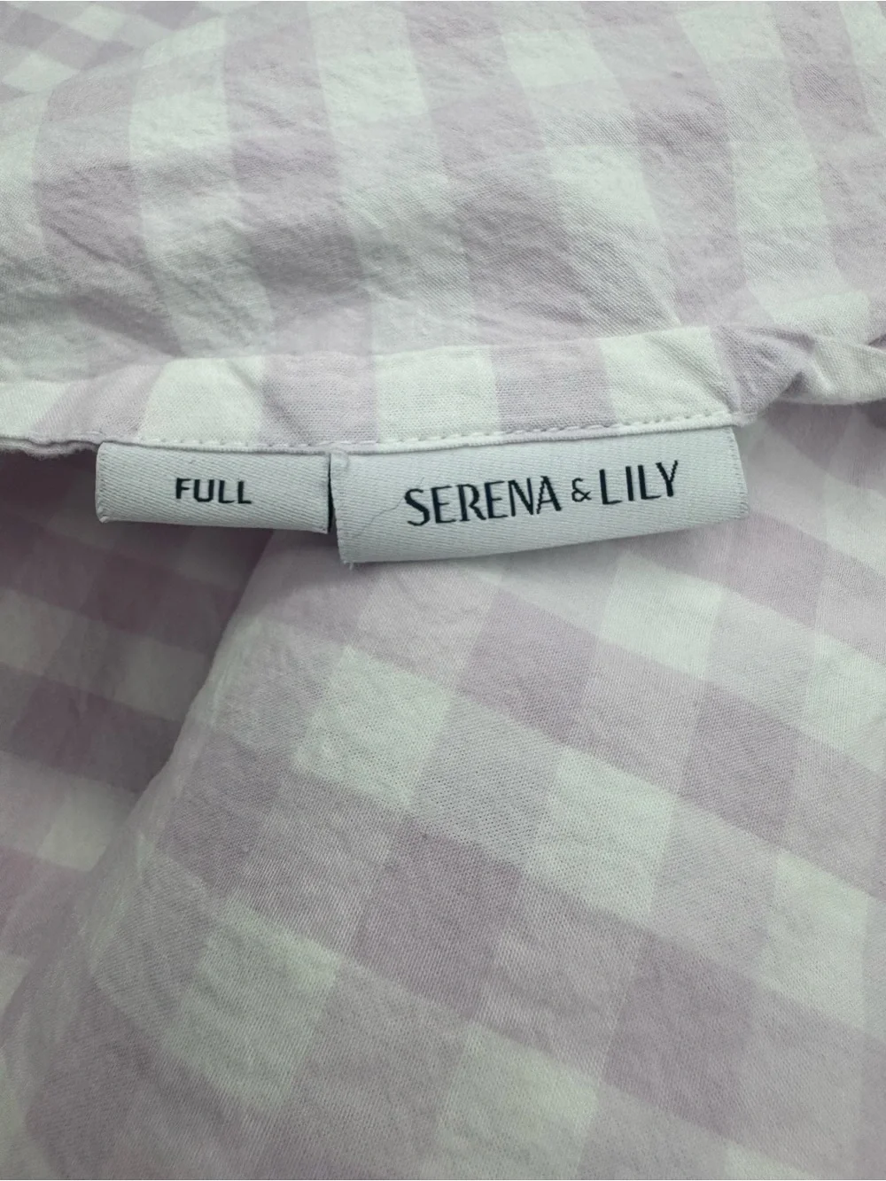 Serena & Lily Lavender and White Gingham Bedding Sheet
